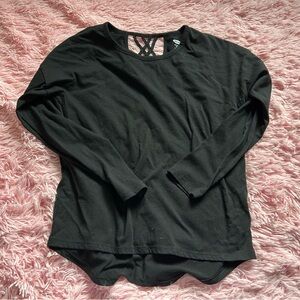 Old Navy Black Long Sleeve Tee with Cross-Back Straps